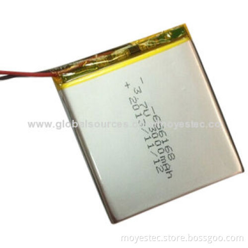 3.7V/3,000mAh Match Mobile Power Battery with 150M Ohms Internal Impedance